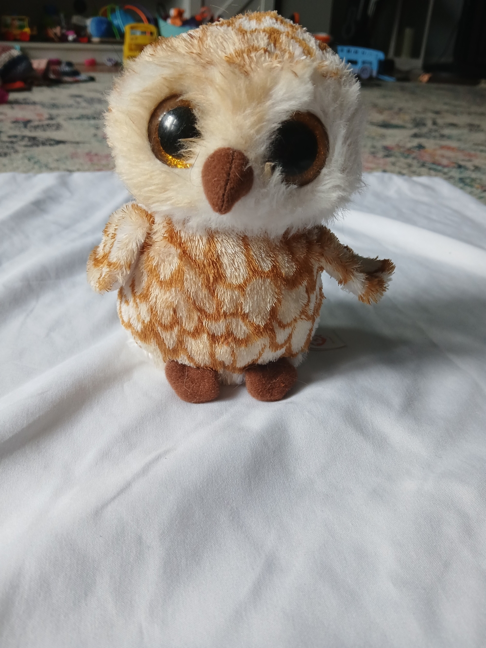 Ty Swoops Barn Owl Small Beanie Boos Plush Toy with Sparkle Eyes 2014 Retired